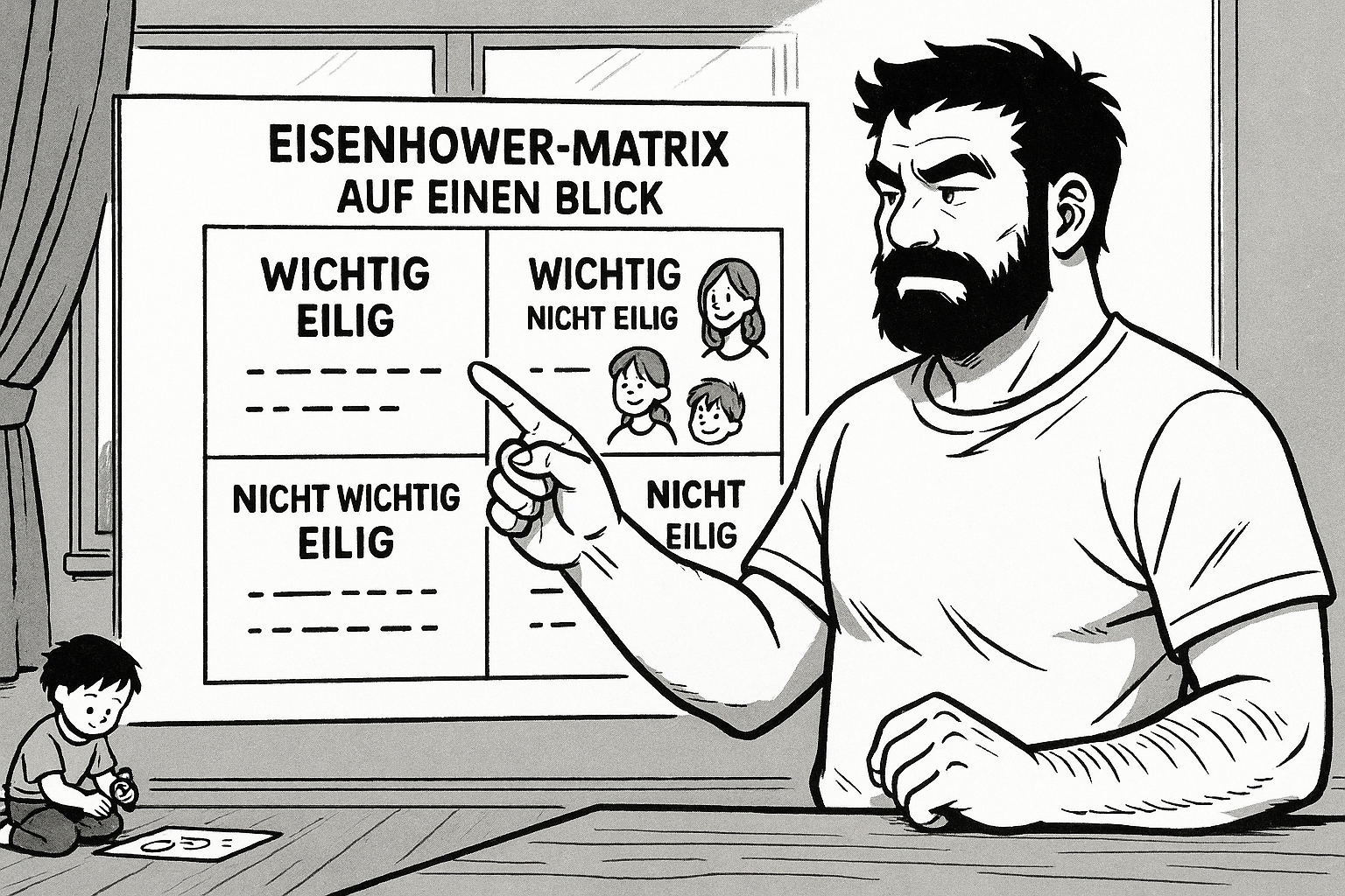 Eisenhower-Matrix für Familien: Klarheit im Alltag mit Kindern