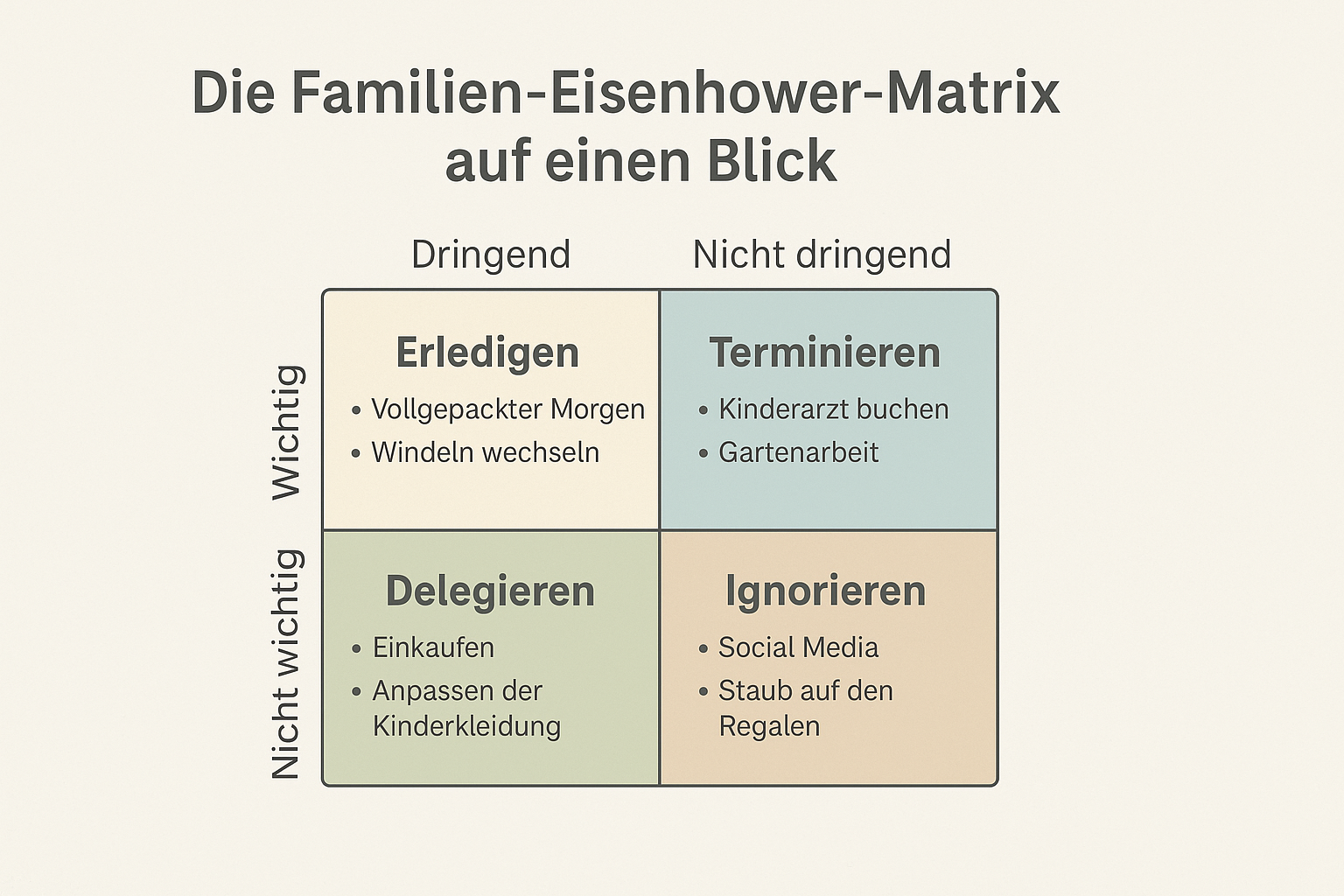 Die Eisenhower Matrix für Familien